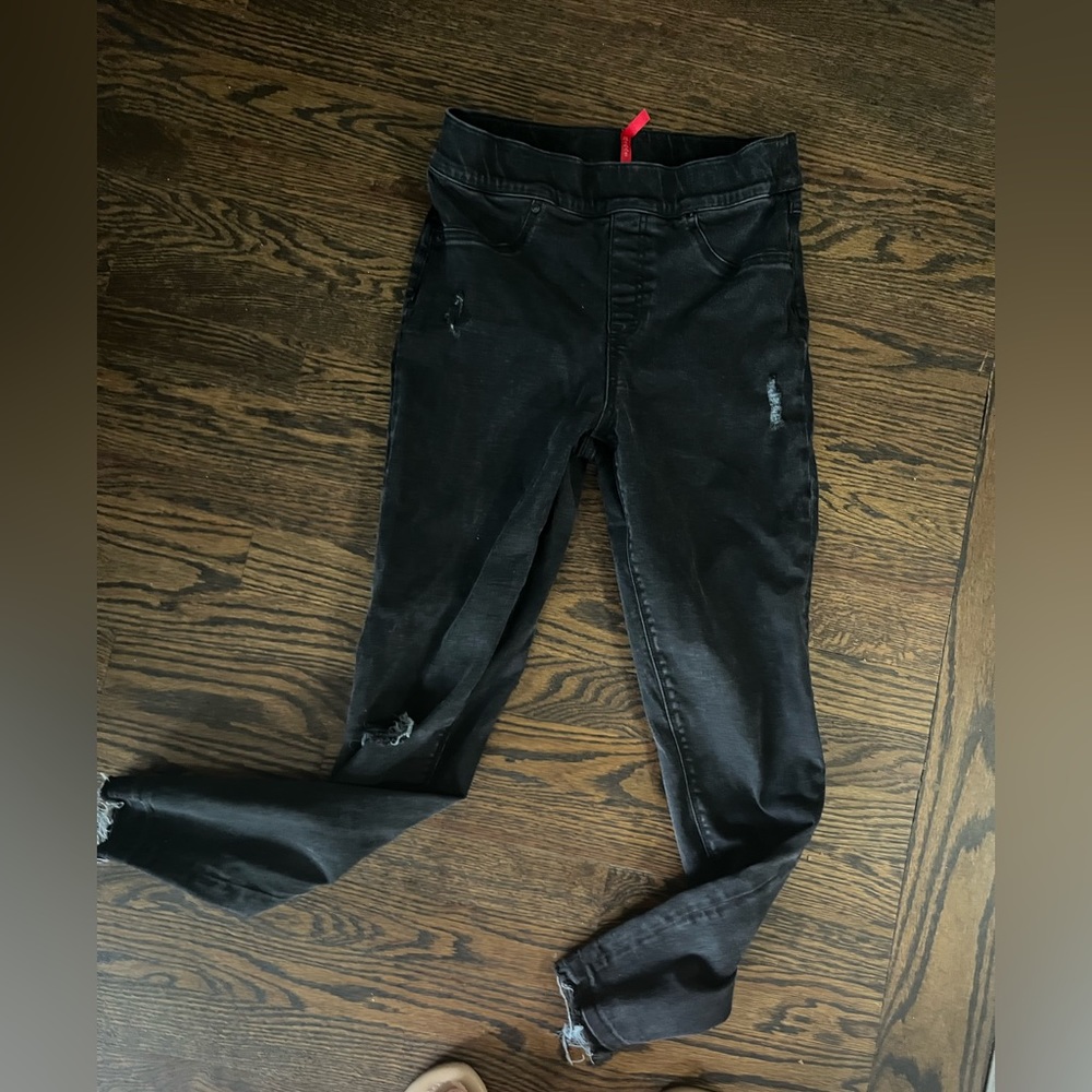 Spanx Black Distressed Skinny Jean Medium